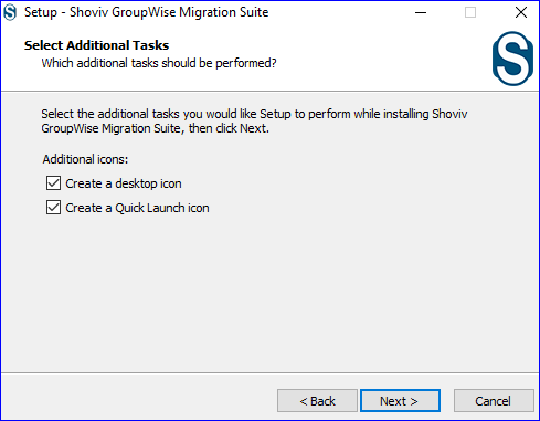 installer file will give options for additional tasks