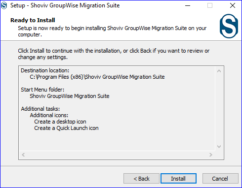 Begin the installation process
