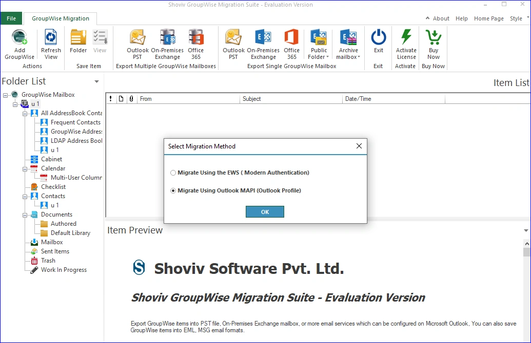 Migrate Using Outlook MAPI