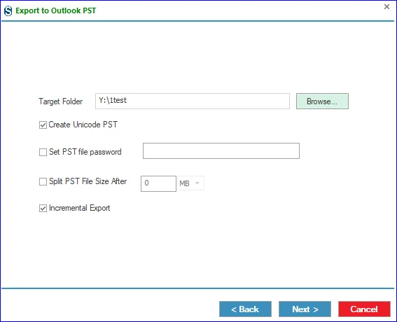 Tap on Browse button and select target folder
