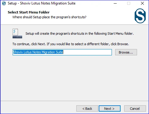 Select 'Start Menu Folder'