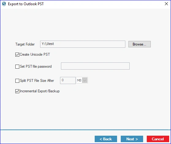 Select the target location