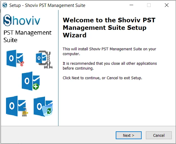 Install Shoviv PST Management Suite