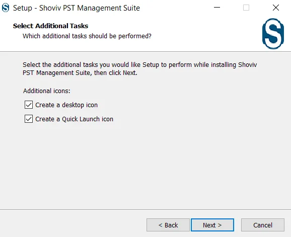 installer file will give options for additional tasks