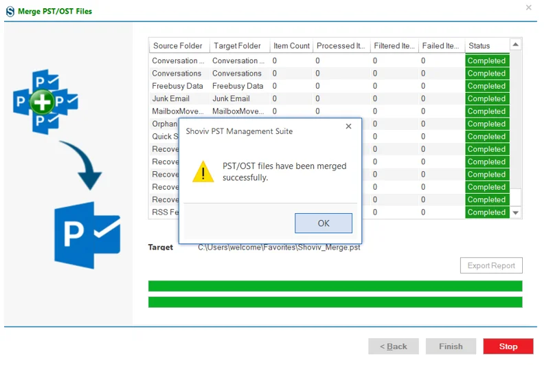 PST Merge Process Completed