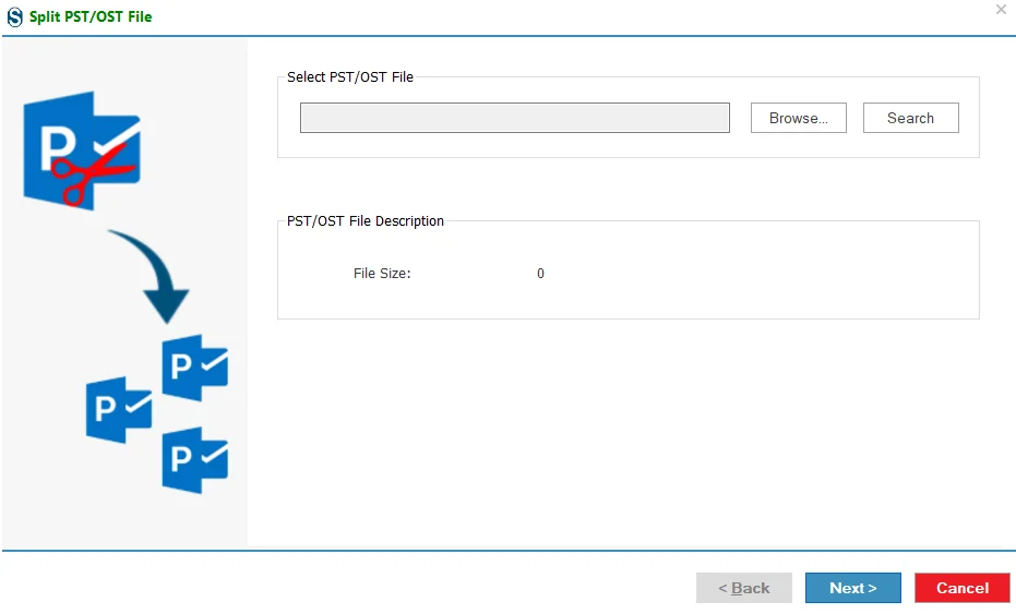 Select PST OST File to Split