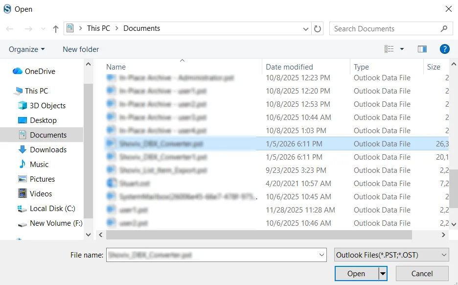 Browse PST OST File