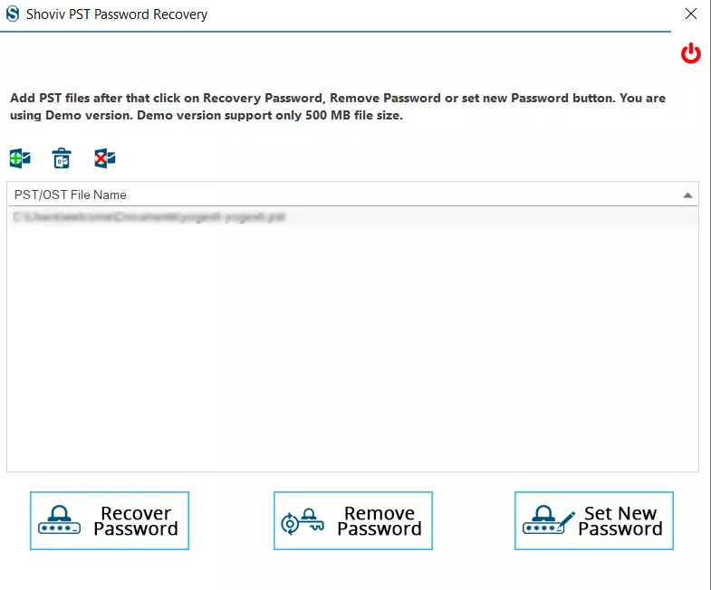 Add PST OST File for Password Recovery