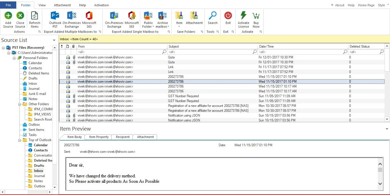 Add PST File