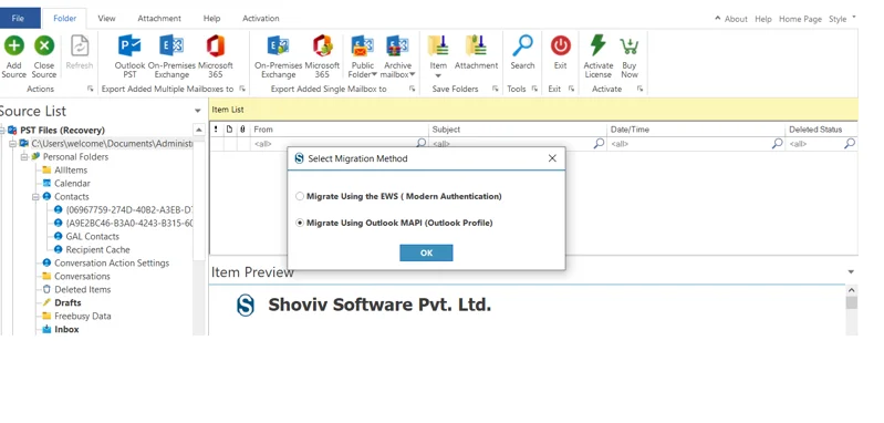 Migrate Using Outlook MAPI