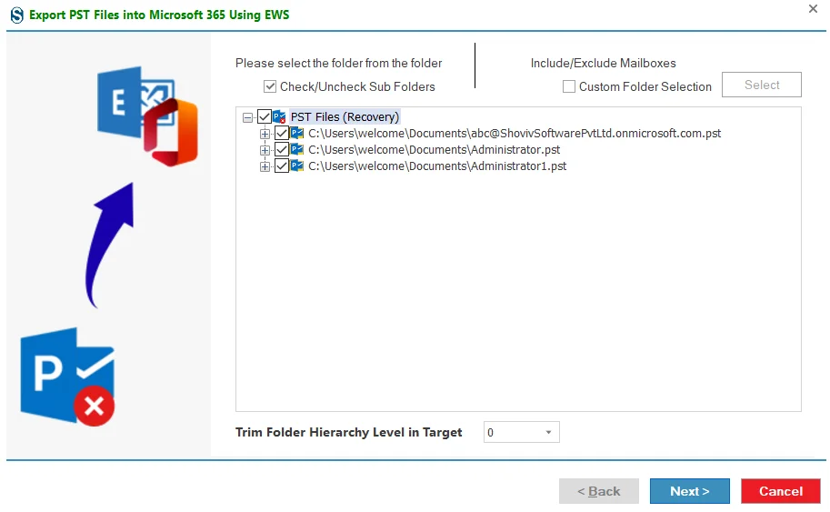 Exclude the folders if there is any requirement