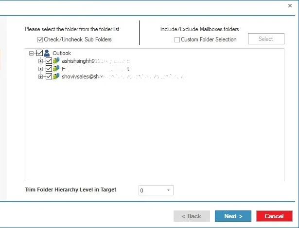 Exclude the folders if there is any requirement