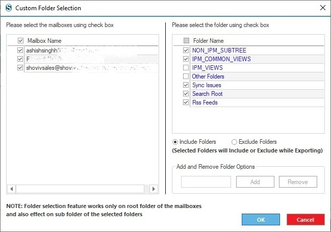 Exclude the folders if there is any requirement