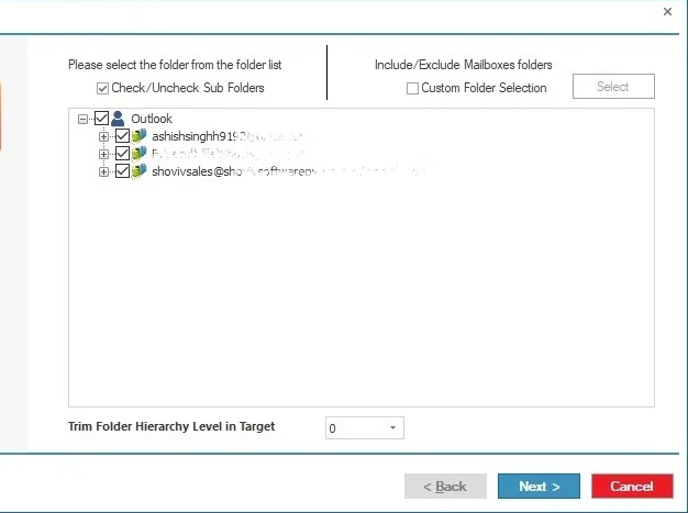 Exclude the folders if there is any requirement