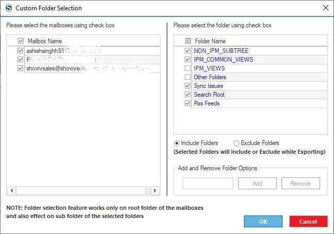 Exclude the folders if there is any requirement