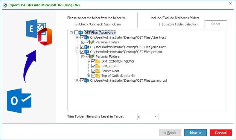 Exclude the folders if there is any requirement