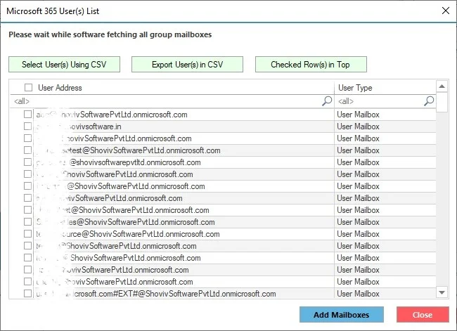Software will connect and show the users
