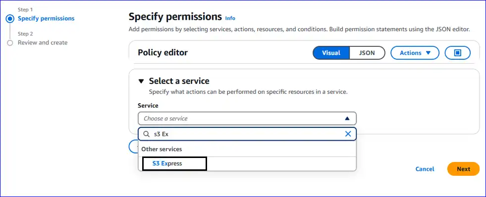 amazon s3 connection steps