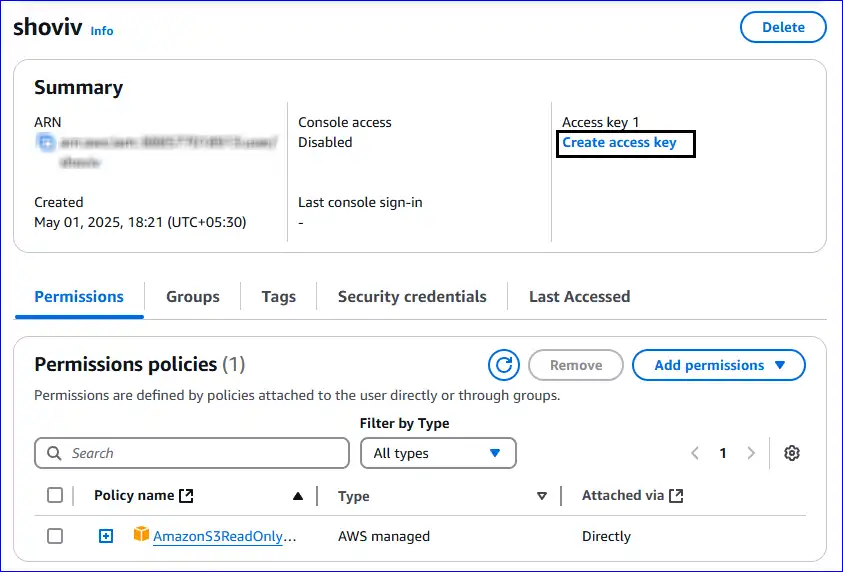 amazon s3 connection steps