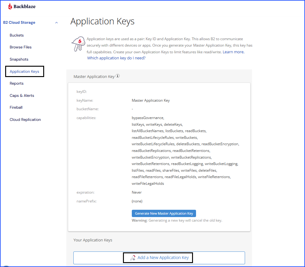 Application Keys