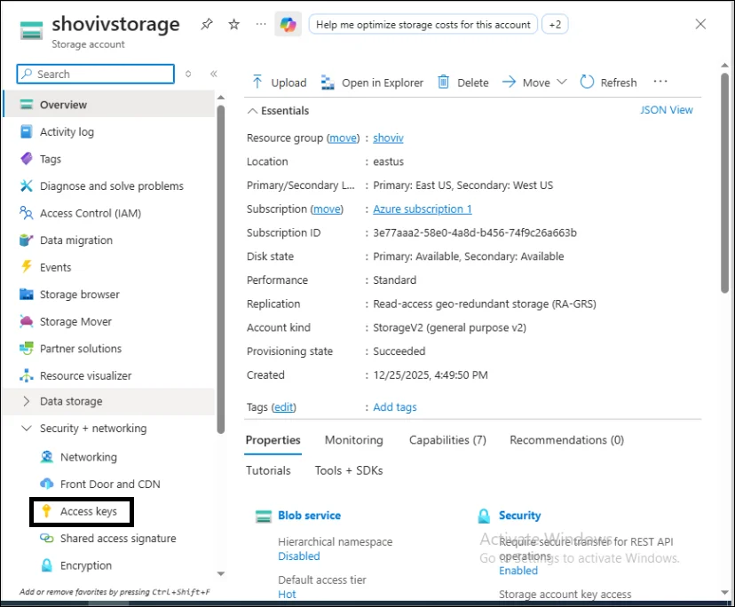 click on access key
