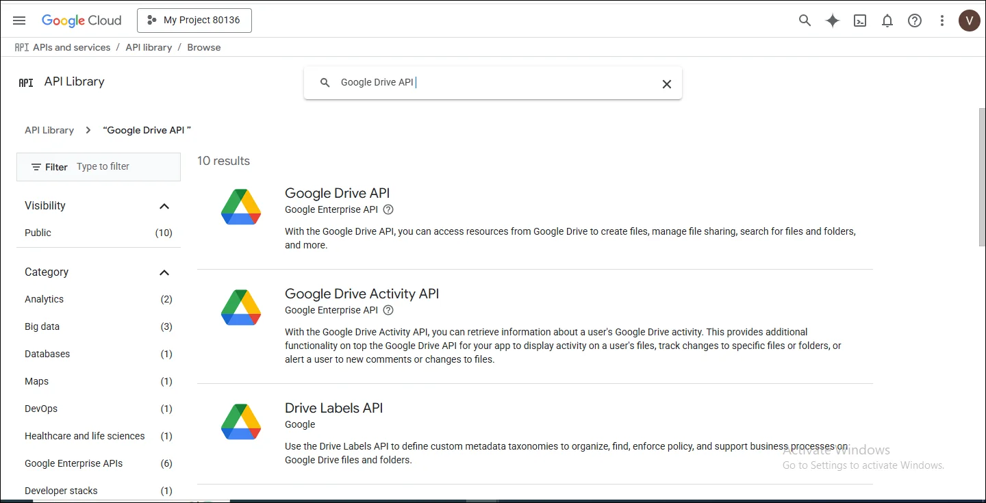 API library