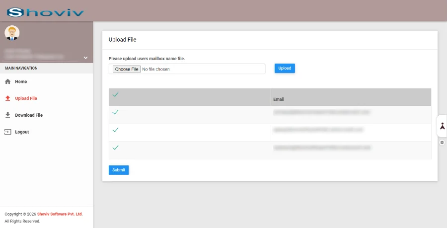 Uploaded file details